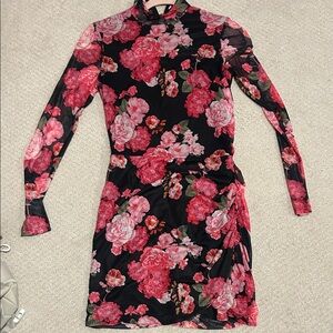 Generation Love Black and Pink Floral Long Sleeve Dress